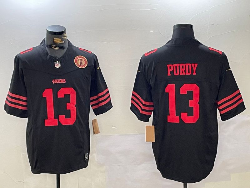 Men San Francisco 49ers #13 Purdy Black Three generations 2024 Nike Vapor Limited NFL Jersey style 3->san francisco 49ers->NFL Jersey